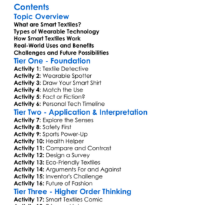 Smart Textiles And Wearable Technology Worksheet Activity Booklet