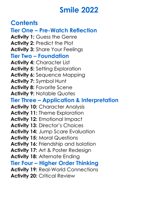 Smile 2022 Worksheet Activity Booklet