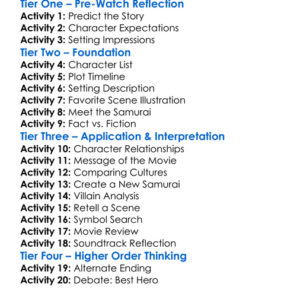 Snow White And The 7 Samurai 2024 Worksheet Activity Booklet