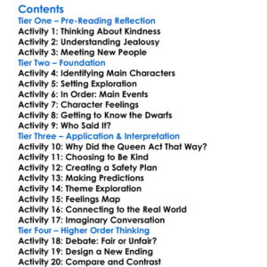 Snow White And The Seven Dwarfs Brothers Grimm Worksheet Activity Booklet