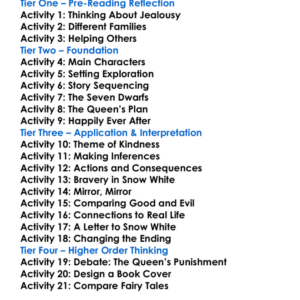 Snow White Worksheet Activity Booklet