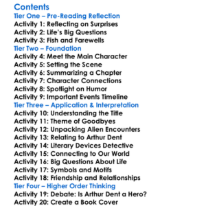 So Long And Thanks For All The Fish Douglas Adams Worksheet Activity Booklet