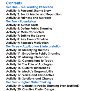 So Youve Been Publicly Shamed Jon Ronson Worksheet Activity Booklet