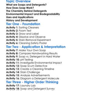 Soaps And Detergents Worksheet Activity Booklet