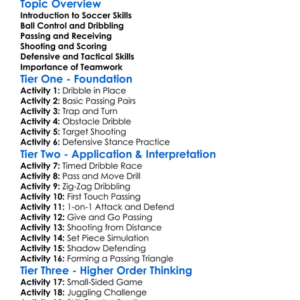 Soccer Skills Worksheet Activity Booklet