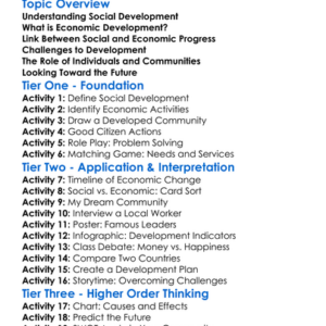 Social And Economic Development Worksheet Activity Booklet