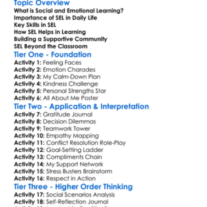 Social And Emotional Learning Worksheet Activity Booklet