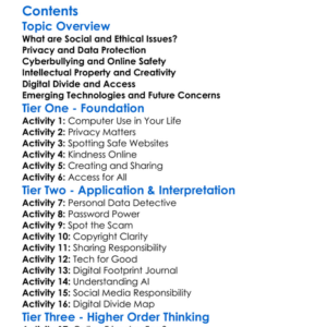 Social And Ethical Issues In Computing Worksheet Activity Booklet
