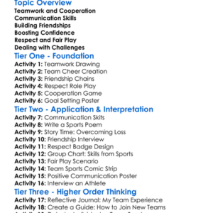 Social Benefits Of Team Sports Worksheet Activity Booklet
