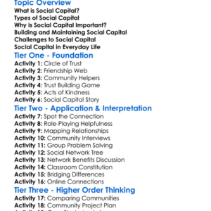Social Capital Worksheet Activity Booklet