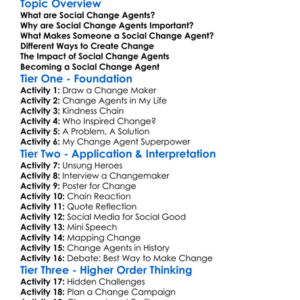 Social Change Agents Worksheet Activity Booklet
