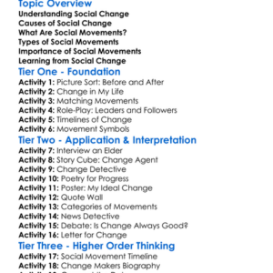 Social Change And Movements Worksheet Activity Booklet