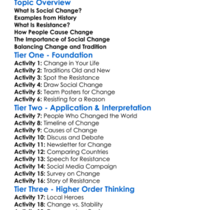 Social Change And Resistance Worksheet Activity Booklet