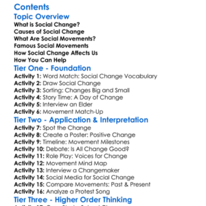 Social Change And Social Movements Worksheet Activity Booklet