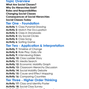Social Classes And Hierarchy Worksheet Activity Booklet