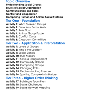 Social Complexity Worksheet Activity Booklet