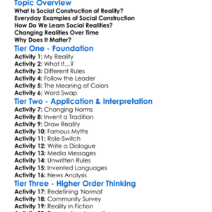 Social Construction Of Reality Worksheet Activity Booklet