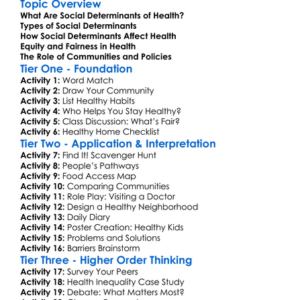Social Determinants Of Health Worksheet Activity Booklet