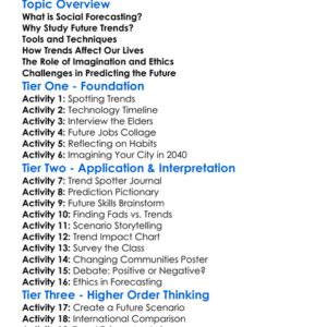 Social Forecasting And Future Trends Worksheet Activity Booklet