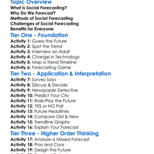 Social Forecasting Worksheet Activity Booklet