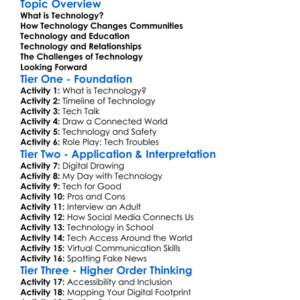 Social Impact Of Technology Worksheet Activity Booklet