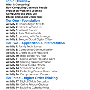 Social Impacts Of Computing Worksheet Activity Booklet
