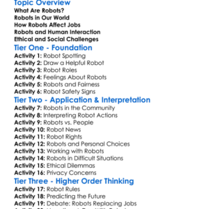 Social Implications Of Robots Worksheet Activity Booklet