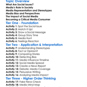 Social Issues In Media Worksheet Activity Booklet