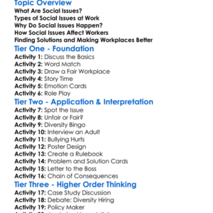 Social Issues In The Workplace Worksheet Activity Booklet