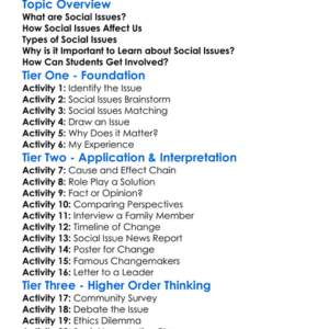 Social Issues Worksheet Activity Booklet