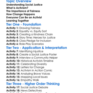 Social Justice And Activism Worksheet Activity Booklet