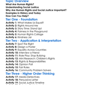 Social Justice And Human Rights Worksheet Activity Booklet