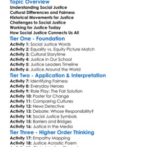 Social Justice In Cultures Worksheet Activity Booklet