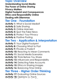 Social Media And Ethics Worksheet Activity Booklet