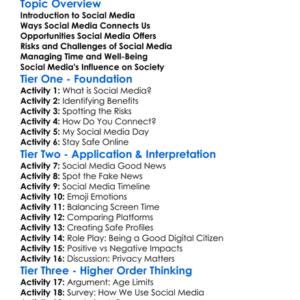 Social Media And Its Impact Worksheet Activity Booklet