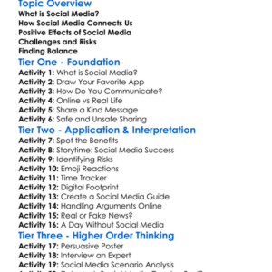 Social Media And Its Impact Worksheet Activity Booklet