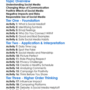 Social Media And Its Influence Worksheet Activity Booklet