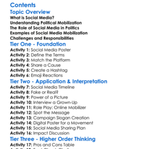 Social Media And Political Mobilization Worksheet Activity Booklet