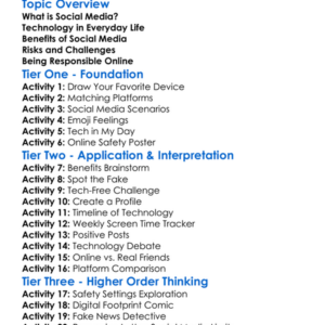 Social Media And Technology Worksheet Activity Booklet