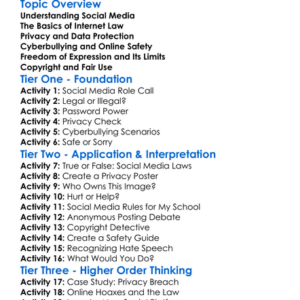 Social Media And The Law Worksheet Activity Booklet