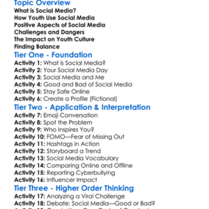 Social Media And Youth Culture Worksheet Activity Booklet