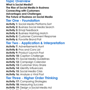Social Media In Business Worksheet Activity Booklet