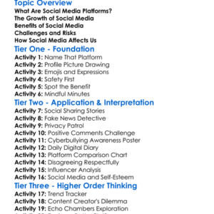 Social Media Platforms And Impact Worksheet Activity Booklet