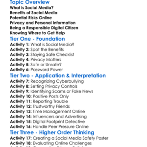 Social Media Safety Worksheet Activity Booklet