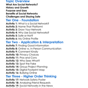 Social Networks Worksheet Activity Booklet