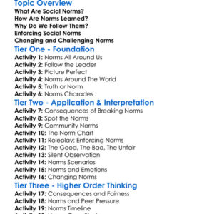 Social Norms Enforcement Worksheet Activity Booklet