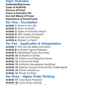Social Power And Authority Worksheet Activity Booklet