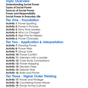 Social Power Worksheet Activity Booklet
