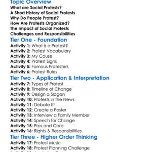 Social Protests Worksheet Activity Booklet