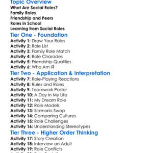 Social Roles In Childhood Worksheet Activity Booklet